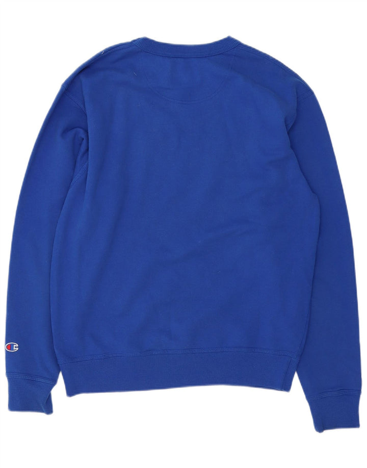 Champion Herre Grafisk Sweatshirt Jumper Medium Blå Bomuld