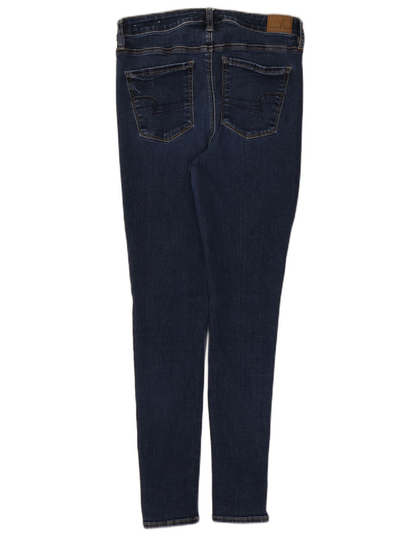 American Eagle Dame Skinny Jeans UK 14 Large W30 L28 Navy Blue Bomuld