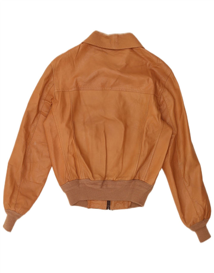 Vintage dame læderjakke IT 50 XL Beige