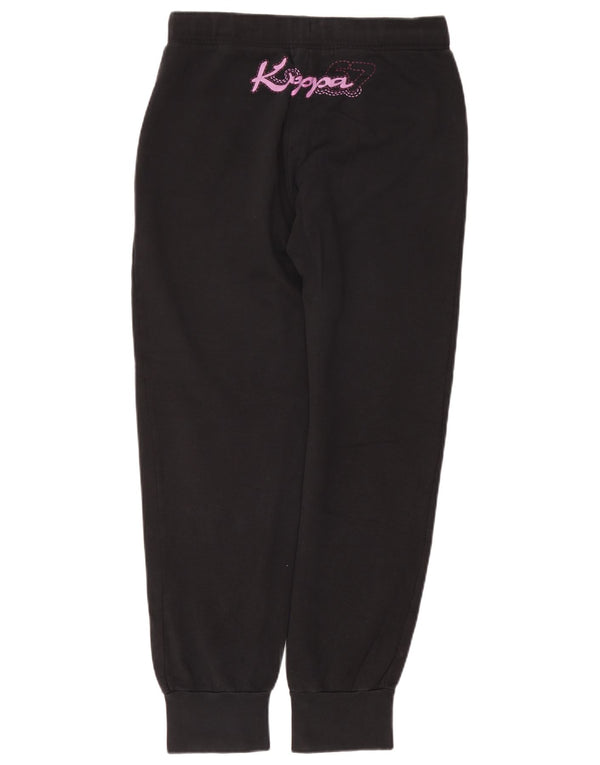 Kappa Dame grafisk træningsdragt Bukser Joggers UK 16 Large Black Bomuld