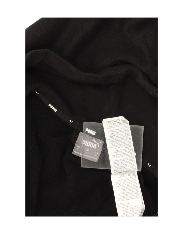 PUMA Mens Graphic Zip Hoodie Sweater Large Black Cotton Vintage Puma and Second-Hand Puma from Messina Hembry 