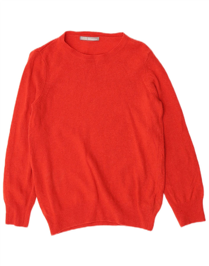 Marks & Spencer Dame Boat Neck Jumper Sweater UK 12 Medium Orange