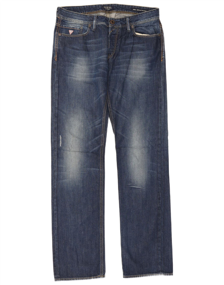 Guess Herre Rebel Regular Straight Jeans W34 L34 Blå