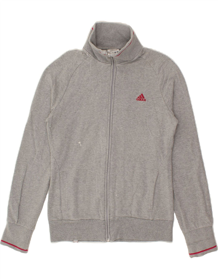 ADIDAS Womens Tracksuit Top Jacket UK 12 Medium Grey Cotton Vintage Adidas and Second-Hand Adidas from Messina Hembry 