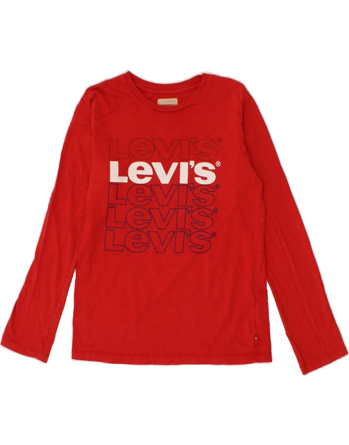 LEVI'S Boys Graphic Top Long Sleeve 13-14 Years Red Cotton Vintage Levi's and Second-Hand Levi's from Messina Hembry 