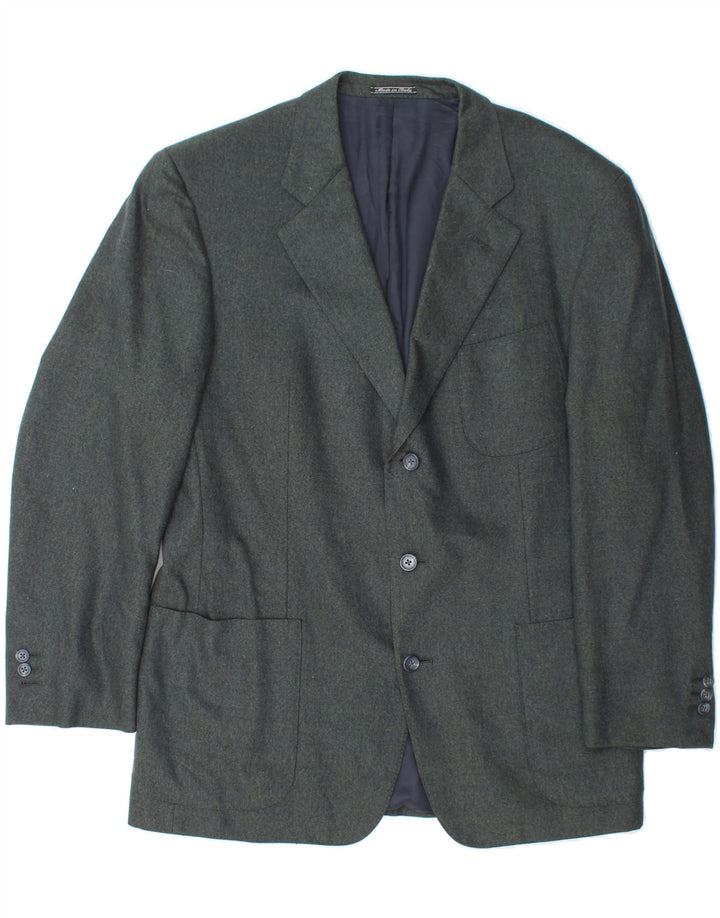 ERMENEGILDO ZEGNA Mens 3 Button Blazer Jacket UK 38 Medium Green Vintage Ermenegildo Zegna and Second-Hand Ermenegildo Zegna from Messina Hembry 