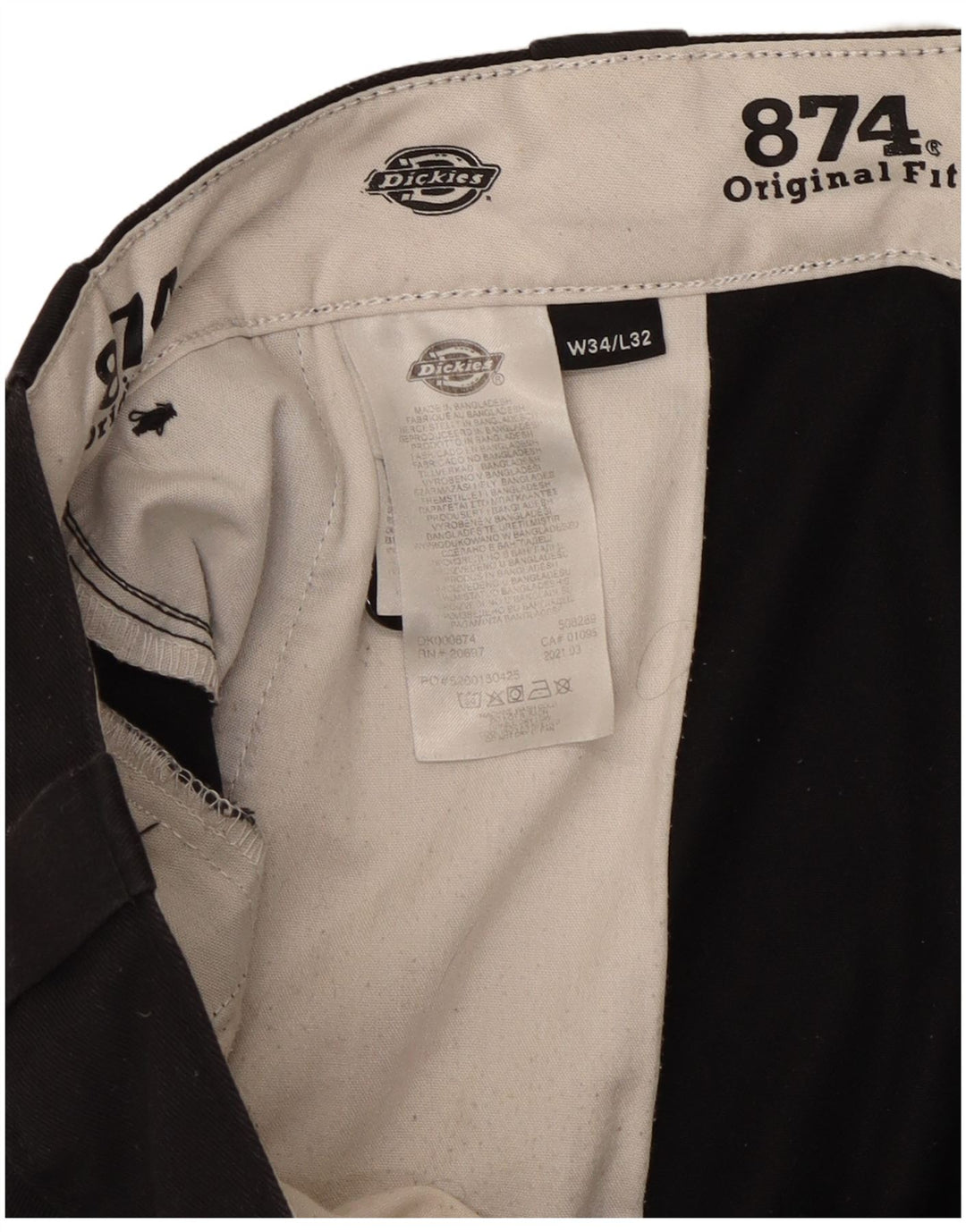 Dickies Herre 874 Original Fit Straight Chino Bukser W34 L32 Sort