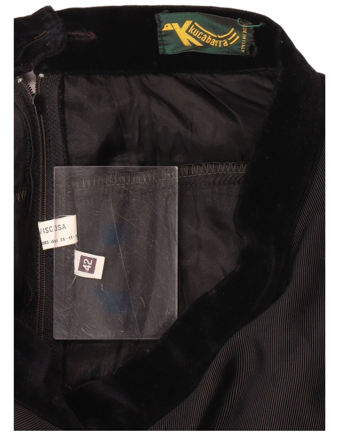 VINTAGE Kvinders højtaljede lagdelte nederdel IT 42 Medium W26 Sort viskose