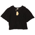 Fat Face Dame Bluse Top UK 18 XL Sort Bomuld