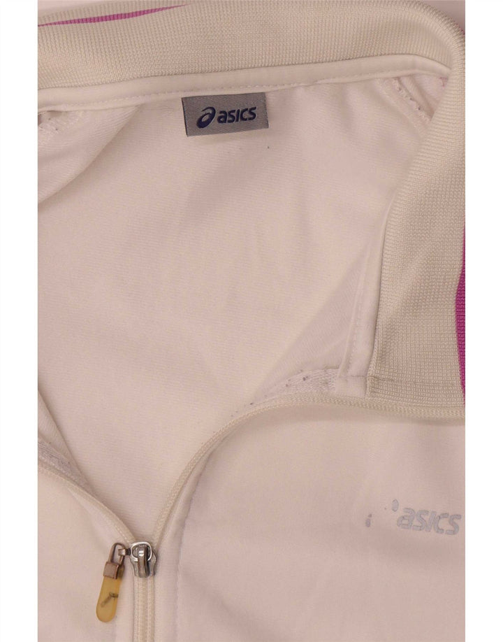 Asics træningsdragt topjakke til kvinder UK 18 XL Hvid Colourblock Polyester