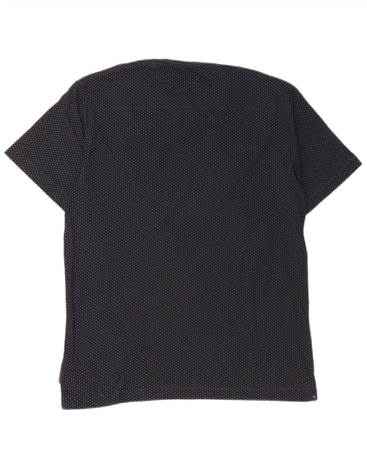 French Connection Herre T-Shirt Top Medium Marineblå Plettet Bomuld