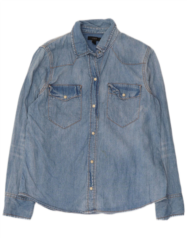 J. Crew Dame denimskjorte US 12 Stor Blå Bomuld