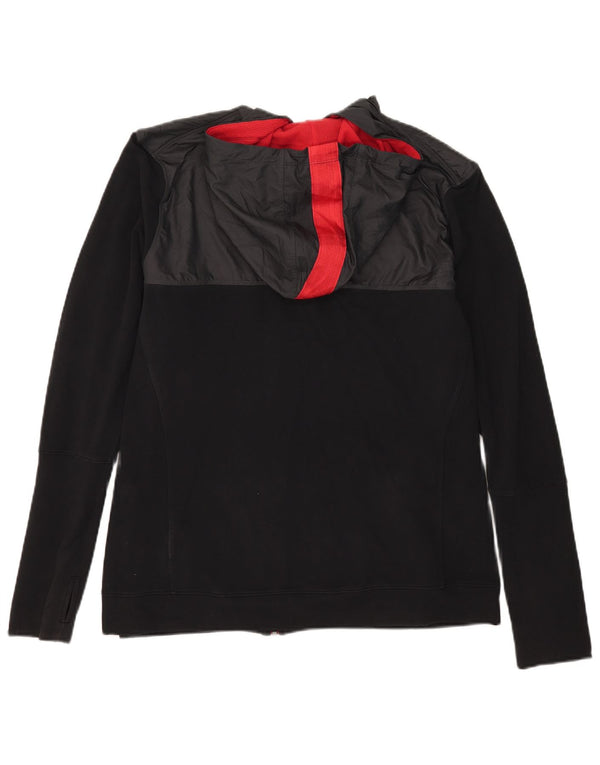 Nike hættetrøje med lynlås til kvinder UK 20/22 2XL Sort Colourblock Bomuld