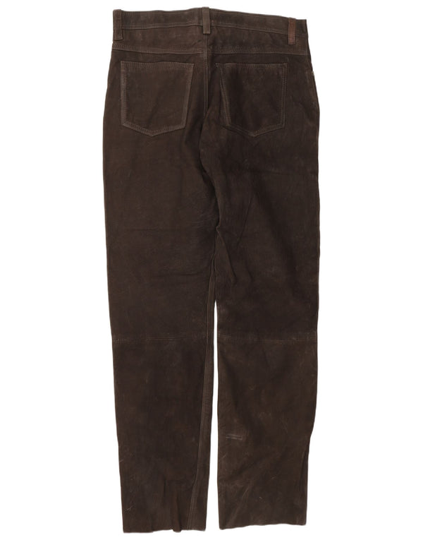 Front Line Herre lige ruskindsbukser IT 52 XL W38 L34 Brunt læder