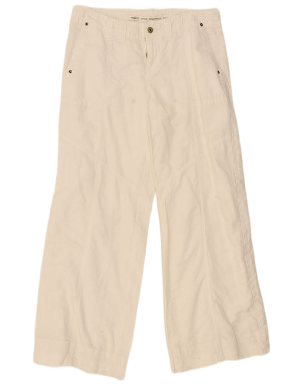 Mexx Womens Wide Leg Chino-bukser UK 14 Large W34 L31 White Linen