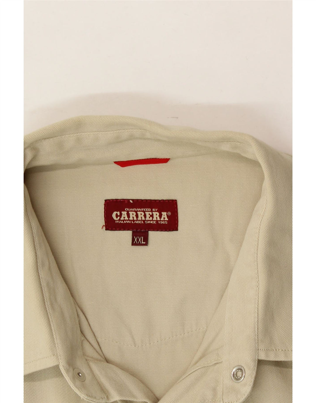 CARRERA Mens Shirt 2XL Beige Cotton Vintage Carrera and Second-Hand Carrera from Messina Hembry 