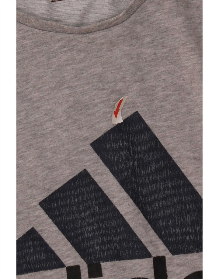 Adidas Herre Grafisk T-Shirt Top 2XL Grå Bomuld
