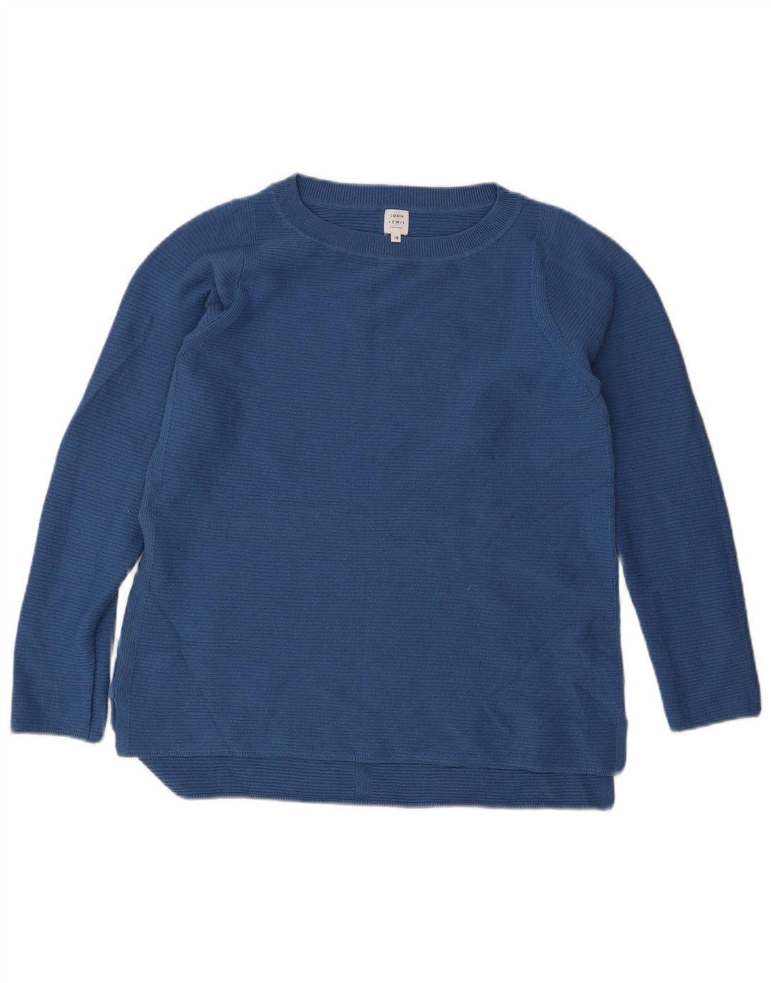 John Lewis Dame Boat Neck Jumper Sweater UK 10 Small Blue Polyester