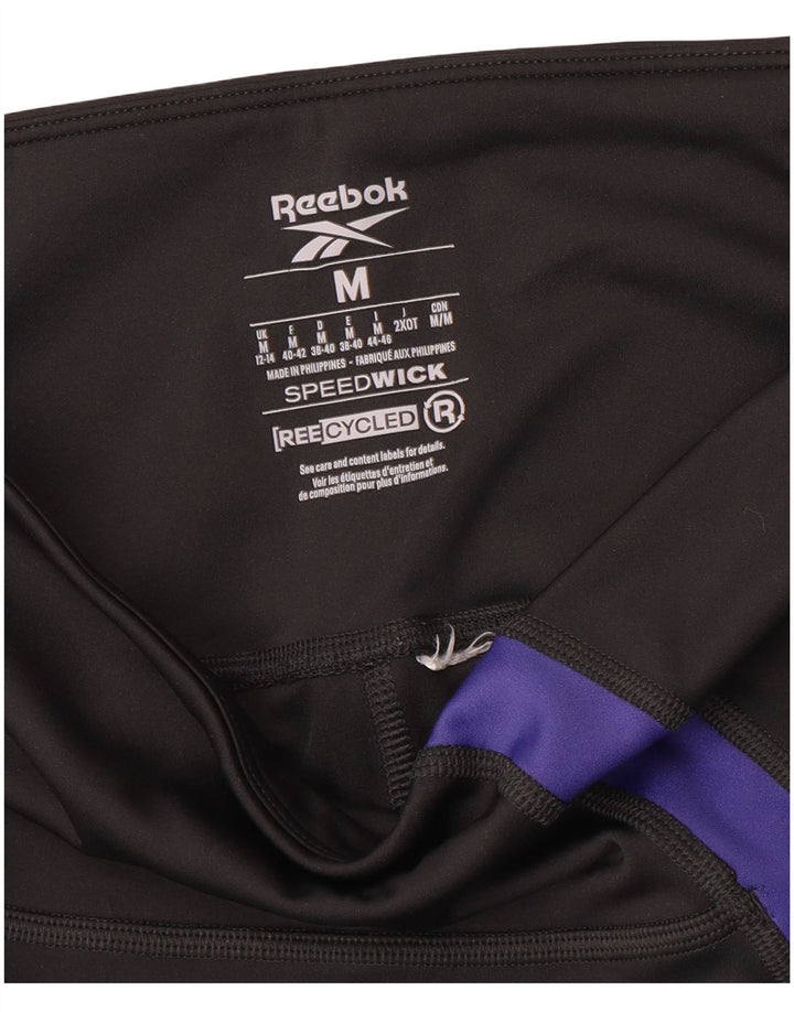 Reebok Grafiske Leggings til kvinder UK 12/14 Medium Sort Colourblock