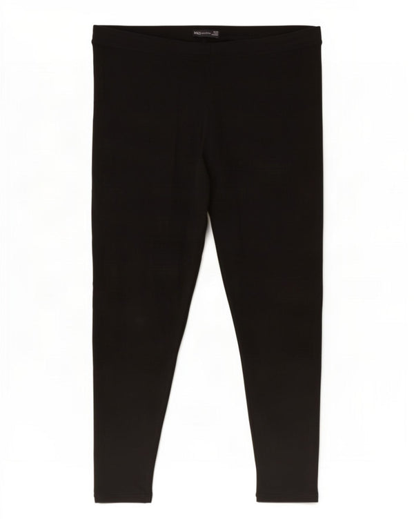 Marks & Spencer Dame Leggings UK 20 2XL Sort Bomuld