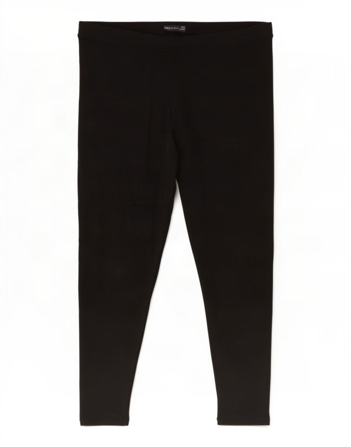 Marks & Spencer Dame Leggings UK 20 2XL Sort Bomuld