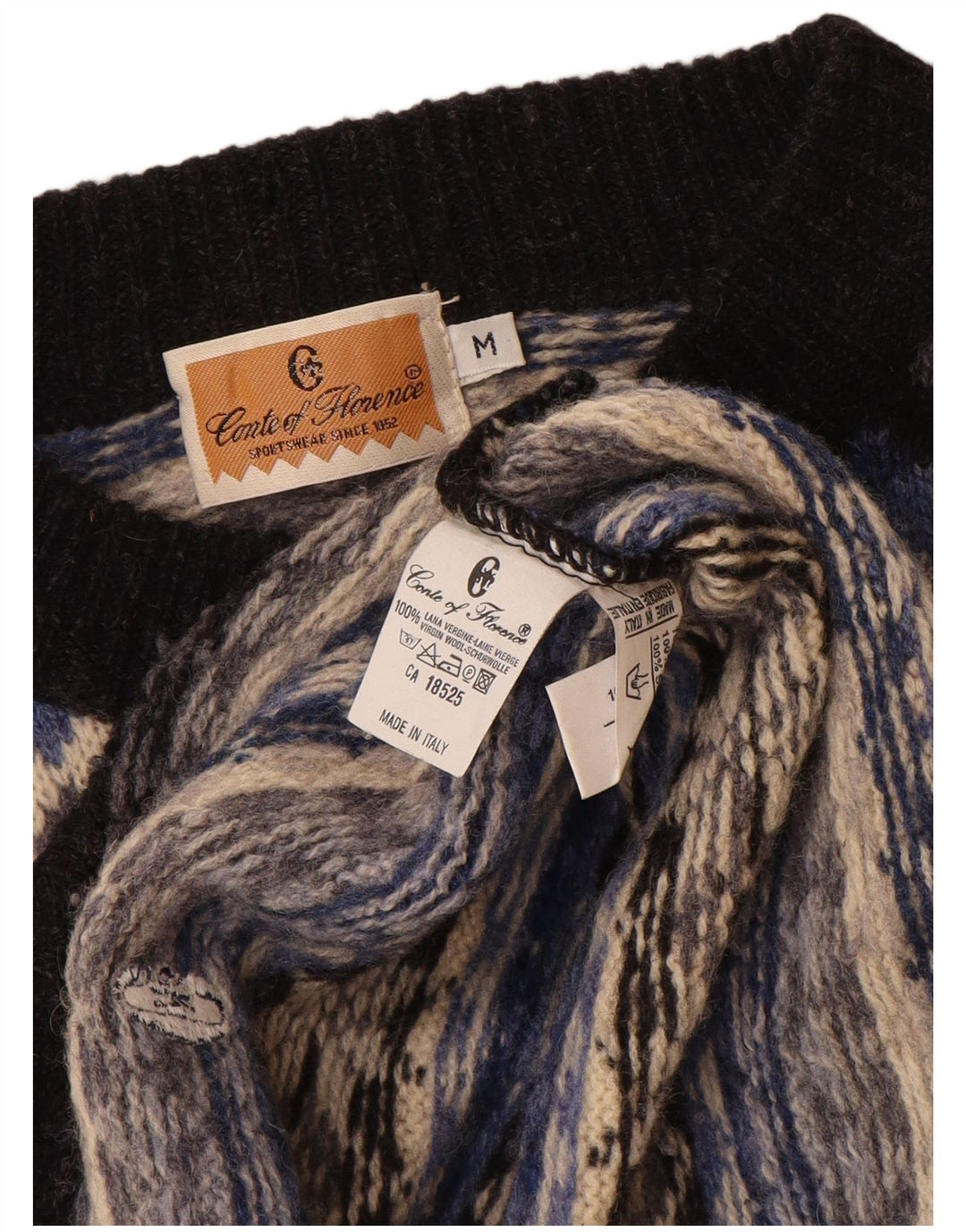 CONTE OF FLORENCE Herretrøjetrøje med rund hals Medium Beige Fair Isle