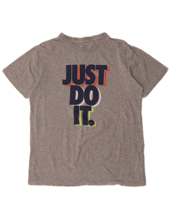 Nike Boys Graphic T-Shirt Top 13-14 Years XL Grey Flecked Cotton