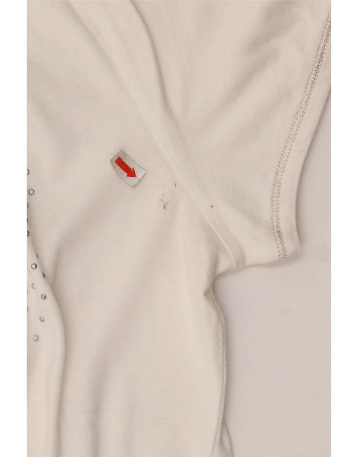 GAS Grafisk poloshirt til kvinder UK 18 XL Hvid bomuld