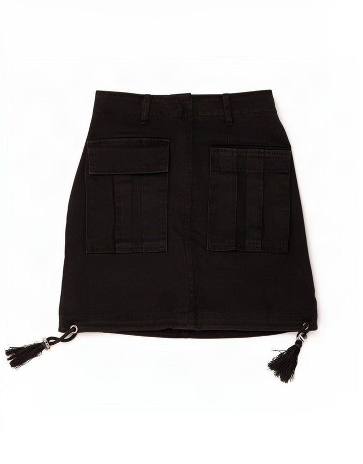 Zara Dame Mini Denim Nederdel XS W24 Sort