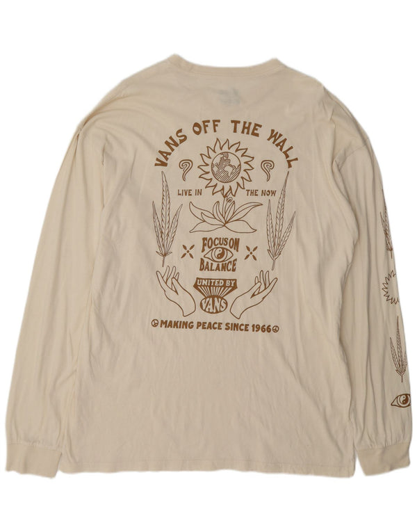 Vans Herre Classic Fit Grafisk Top Langærmet XL Off White Bomuld