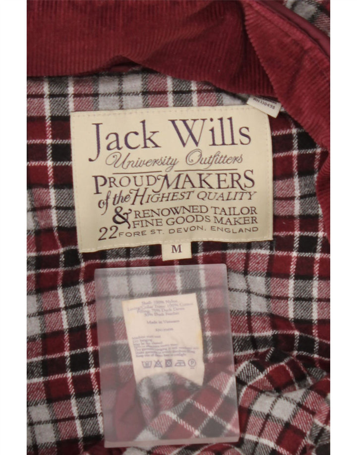 JACK WILLS Herre Hooded Padded Gilet UK 38 Medium Burgundy Nylon