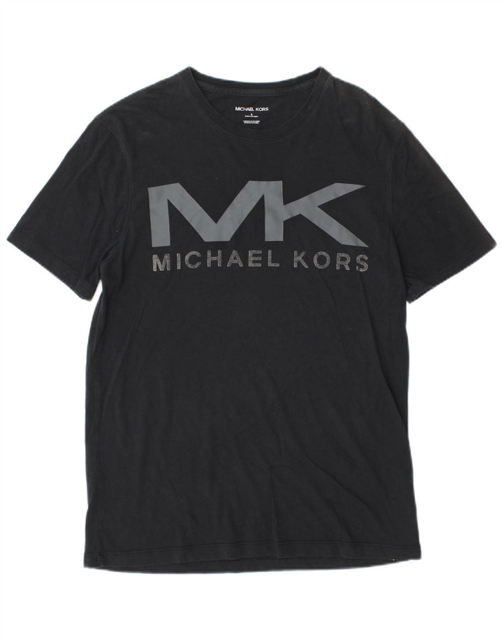 MICHAEL KORS Herre grafisk T-shirt Top Lille sort bomuld