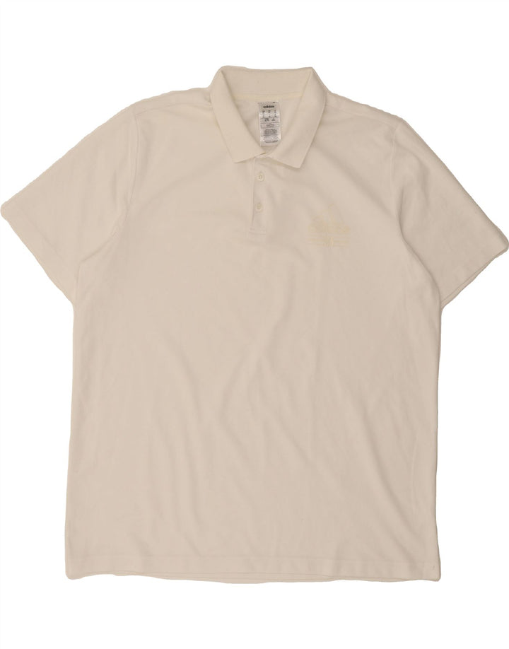 ADIDAS Mens Polo Shirt XL White Cotton Vintage Adidas and Second-Hand Adidas from Messina Hembry 