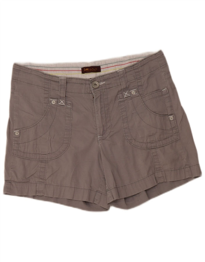 LEE Casual Shorts til kvinder US 12 Large W34 Grå Bomuld