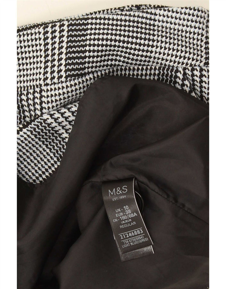 Marks & Spencer Mininederdel til kvinder UK 10 Small W28 Blue Houndstooth