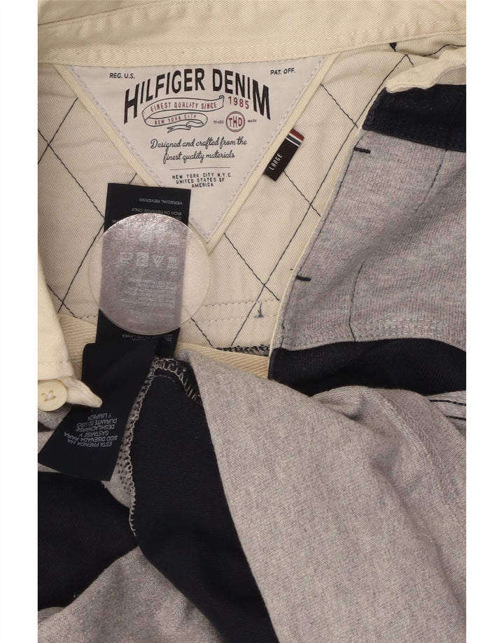 TOMMY HILFIGER Grafisk rugby poloshirt til mænd Stor marineblå stribet