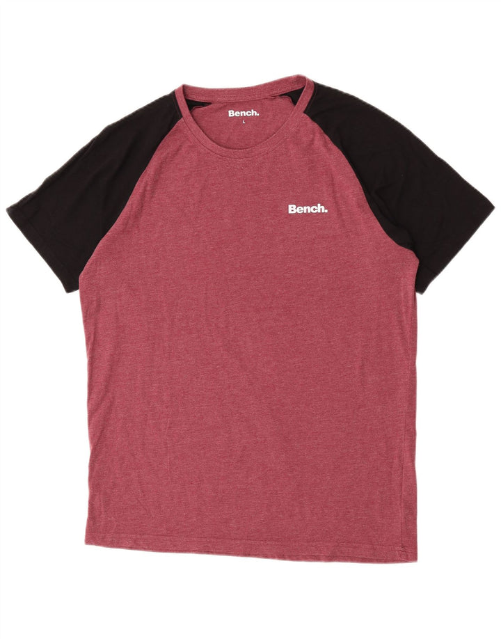 Bænk Kortærmet Regular T-Shirt Top Stor Rød Colourblock Bomuld