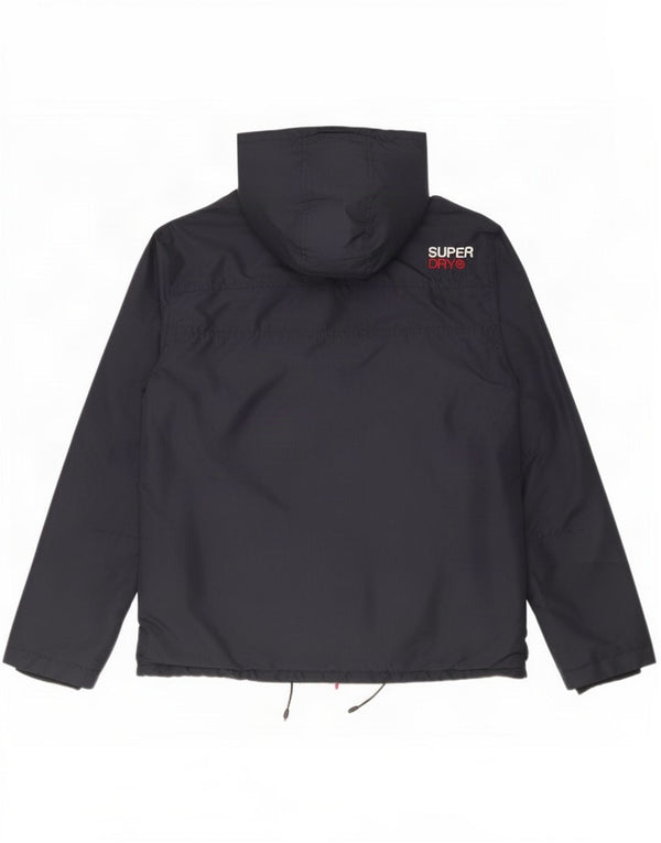 Superdry Windbreaker-jakke med hætte til mænd UK 42 XL Navyblå polyester
