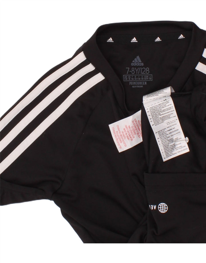 Adidas Boys Aeroready T-Shirt Top 7-8 år Sort Polyester