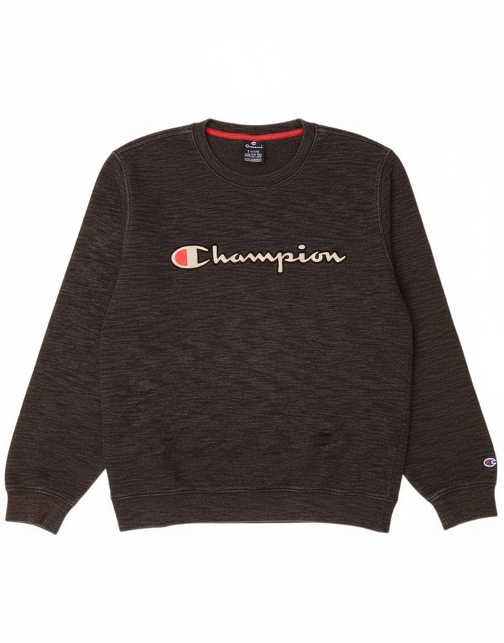 Champion Herre Grafisk Sweatshirt Jumper XL Grå Flecked