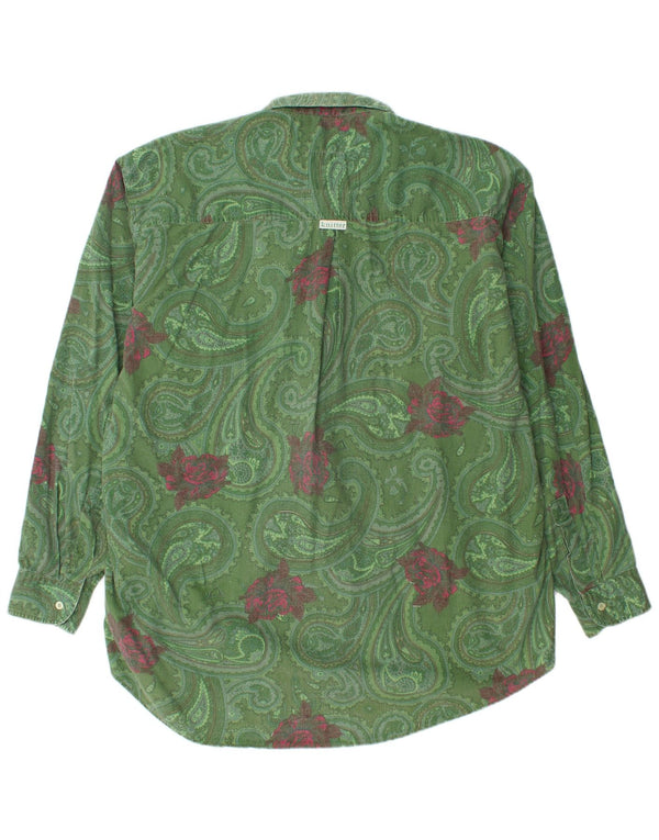 Vintage herreskjorte XL Grøn Paisley Bomuld