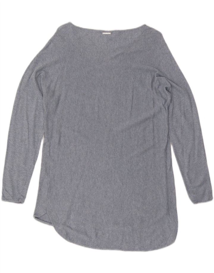 MICHAEL KORS Dame Boat Neck Jumper Sweater UK 14 Medium Blue