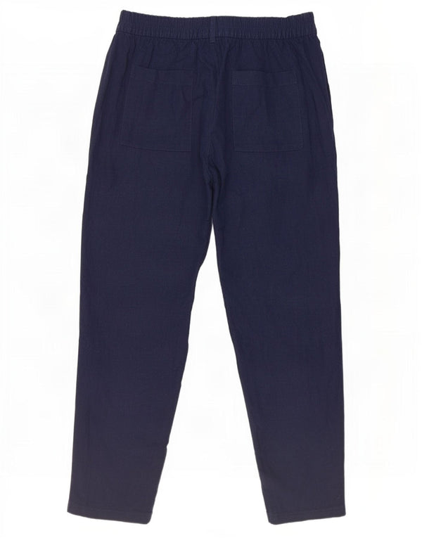 Marks & Spencer Kvinder Højtaljede Casual Bukser UK 12 Medium W30 L27 Navy