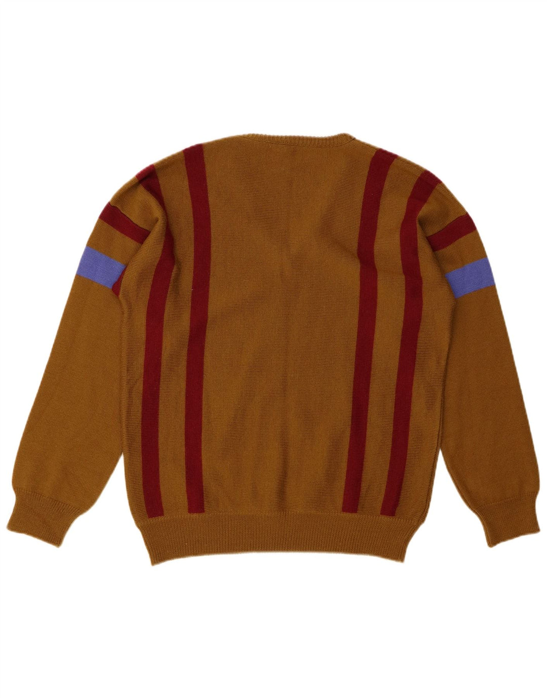 4 CASTELLA Herre V-hals sweater IT 50 Mellem brun stribet uld