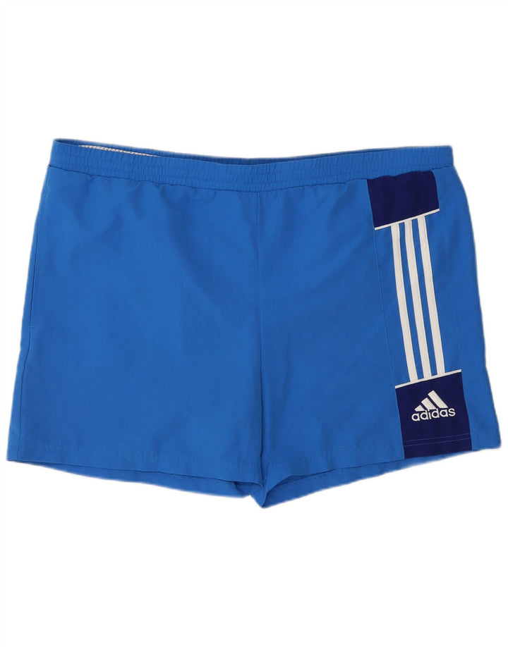 Adidas Grafiske svømmeshorts til mænd, store blå farveblok polyester