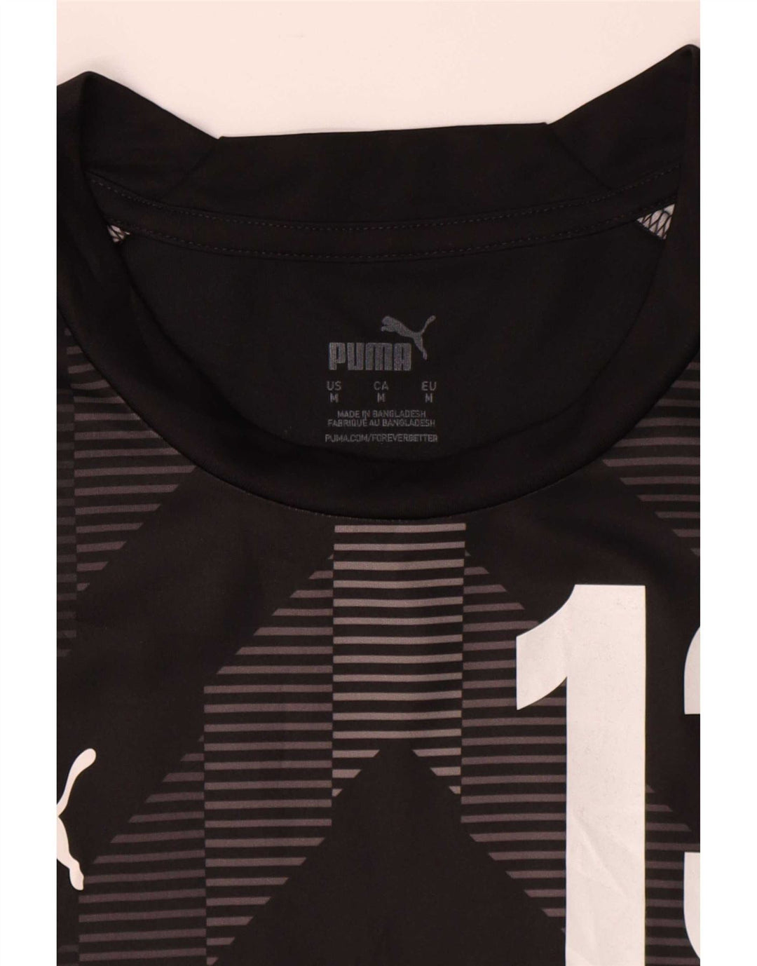Puma Herre Carolina Grafisk T-Shirt Top Medium Sort Geometrisk