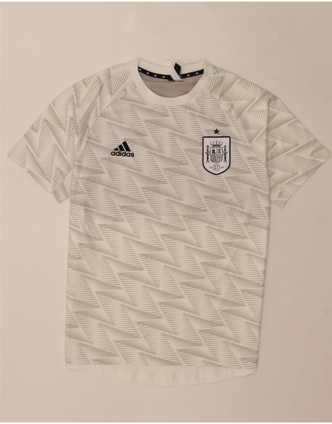 Adidas Herre T-Shirt Top Medium Hvid Geometrisk Bomuld