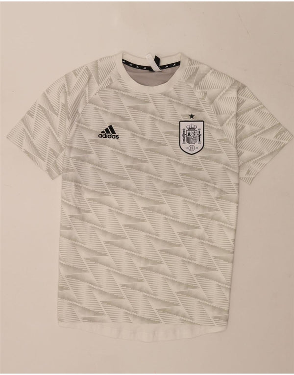 Adidas Herre T-Shirt Top Medium Hvid Geometrisk Bomuld