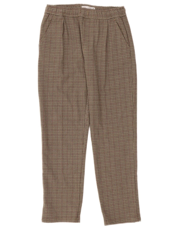 Zara Pige Lige Casual Bukser 11-12 år W26 L25 Khaki Houndstooth