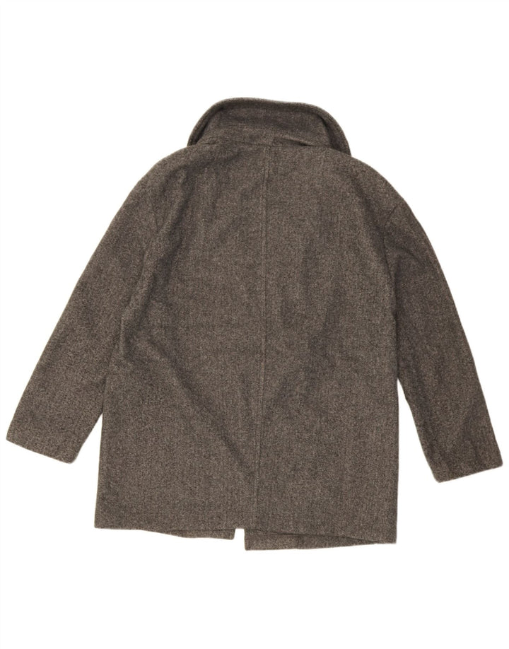 Zara Womens Oversized Overfrakke UK 10 Small Grå Polyester